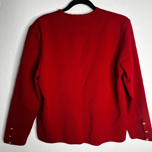 Pure wool Saint James Red Knit with Gold Button - Picture 9 of 10